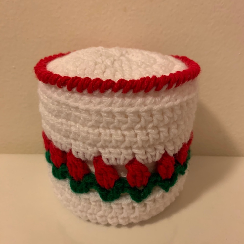 Toilet Paper Tissue Cover New Red Tulip Flowers with green leaves